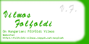 vilmos folfoldi business card