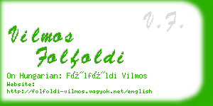 vilmos folfoldi business card